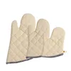 Beige Oven Mitts 1 par bakverk Tools Premium värmebeständiga kökshandskar Bomull Polyester Mantens S M L 1222598