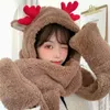 크리스마스 장식 모자 뿔 스카프 장갑 한 여성 가을/겨울 2022 학생 귀여운 플러시 따뜻함