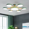 Plafonniers nordique moderne salon lumière LED télécommande intelligente gradation lampe chambre lustre Restaurant El éclairage