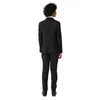 Costumes pour hommes noir couleur unie adolescents garçons Satin revers Blazer sur mesure simple boutonnage fête bal manteau smokings/mariage tenue de soirée ensemble