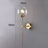 Lampy ścienne nordycka szklana lampa nowoczesne złote oprawy oświetleniowe kinkietowe do salonu sypialnia lustro łazienka