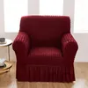 Chair Covers Solid Color Elastic Sofa Cover For Living Room Printed Plaid Stretch Sectional Slipcovers Couch Single Seater