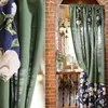 Curtain American Retro Flowers Nordic Cotton Linen Door Half Shading For Home Cafe Partition Decoration Rod Pocket