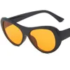 NOUVELLES lunettes de soleil unisexe oeil de chat lunettes de soleil ovales Adumbral Anti-UV lunettes lunettes cadre surdimensionné ornemental