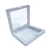 ジュエリーポーチ2PCS 9 9cmフィルム酸化ポータブル透明な透明な四角いイヤリングリングネックレスブレスレット小さなパッキングボックス