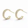 Серьги для обруча модная золотосекваленная медная CZ Crystal Twist для женщин C Shape Piercing Jewelry