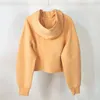 lululemens giacche da donna con cappuccio Plus Velvet Autunno e inverno yoga felpa con cappuccio Scuba Ispessimento sport mezza cerniera maglione di design in spugna chothing abiti corti sciolti