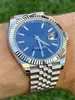 Luxus-Armbanduhr Datejust 41 126334 Jubilee-Herrenuhr mit geriffelter Lünette und blauem Index