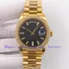 8 Färg Mäns automatiska 3255 Watches Men Black Dial 40mm President Day Date Yellow Gold Rose Gold 228348RBR 228398TBR EW FACT244P