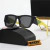 Man P Bril zonnebril voor vrouwen Mode Frameloze Rechthoek Coating Buffelhoorn Sunglass UV400 Bewijs Lenzenvloeistof Houten Mens Eyewear Eyelgasses