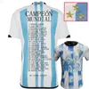 3 gwiazdki 22/23 Koszulki z Argentyny Piłki Nożnej Podpisane wersja T-shirt J.Alvarez di Maria Football Shirts 2023 Dybala Lo Celso Maradona Kun Aguero de Paul Men Kids Kit
