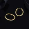 أقراط الطوق Soelle 925 Sterling Silver Gold Gold Color Soleil Circle Pave Zircon Stones Fine Fashion Mashures Jewelry Jewelry