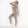 Conjuntos ativos do feminino Sports Sport Tie tinge Yoga Suit Exercício Camas de manga longa Cazendo calças de fitness Leggings Duas peças desgaste