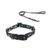 Dog Collars Nylon Collar And Leash Suitable For Small Medium-sized Pitbull Two-piece Personality Gradient Color Pet