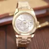 Drop 2021 Luxury Watch Top Brand Fashion Watch Date Date Men Quartz Gold Роль мужского наручного часа 30 м. Водонепроницаемые наручные часы 308p