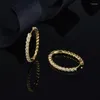 أقراط الطوق Soelle 925 Sterling Silver Gold Gold Color Soleil Circle Pave Zircon Stones Fine Fashion Mashures Jewelry Jewelry