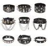 Pulseiras de link 2022 pulseira de couro PU Punk ajustável GOTH GOTH GOTHIC BURDLE BURDLE PARTILHA PARA MAN MULHER