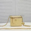 Designer Channel Chanelle Bag Womens Lattice Messenger Chain Small Mini Makeup Golden Ball Box Luxurious Bucket Shoulder Handbag Fashion Even Bag L4.7IN W3.5IN H4.3IN