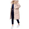 Women's Down Women's Winter Coat Long Sleeve Warm Hooded With Two Pockets Quilted Vest Jacket