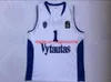 cosido personalizado lamelo # 1 vytautas Basketball Jersey S-5XL blanco