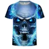 Męskie koszule 2022 Summer T-shirt 3D Skull Poker Fashion krótkie rękawki