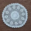 Table Mats 35cm Round European Fashion Cotton Crochet Lace Doilies For Home Decoration With Flower As Kitchen Accessories