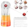 Beauty Items Male Masturbation Cup Transparent Silicone Soft Aircraft Vibration Blowing Straw Machine Vaginal Penis Adult sexy Toy for Men