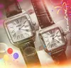 couple quartz battery super mens womens watches auto date square roman simple two pins Quartz Movement Luxury Business Accessories Holiday Gifts wristwatch