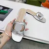 Made in Italy Women Interlocking Slippers G cut-out slide sandal Calf Leather Sexy Flat Ladies Fashion Cutout Wear Shoes 35-42