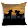 Kudde Wild Horse Pos Throw Cover Decorative Massager Pillows Linen Zip Diy Home Decor Gift "18x18 ''