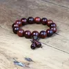 Charm Bracelets 15mm Red Rosewood For Men Women Buddha Mala Yoga Healing Reiki Bracelet Wooden Beaded Strand