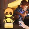 Nocne światła 3D Lekkie LED Kolorowa lampka na Touch Animal Lamp Kids Creative Switch Cartoon na prezent urodzinowy