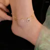 Tornozinhos estrela sino de pingente de tornoziga Bracelets Presente de joias para a filha esposa