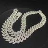 Stock Iced Out Vvs Moissanite Cuban Bracelet 925 Silver Bling Diamond Link Chain Hip Hop Men Jewelry Necklace