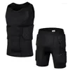 Abbigliamento da palestra Fodera da uomo Compressione Tuta anticollisione Pantaloncini Gilet Ginocchiere Calcio Basket Pattinaggio