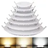 Dimmable okrągłe lampa panelu LED 4W 6W 9W 12W 15W 18W 21W 110-240V sufit LED Reded Lampa SMD2835 Downlight With Driver
