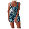 Kvinnors träningsdräkter Kvinnkläder 2022 Fashion Shorts Set Leopard Print Two Set Summer Sport Clothes Women's Tracksude Vest Suit#g