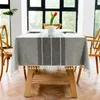 Tischdecke aus Baumwolle und Leinen, knitterfrei, lichtbeständig, mit Fransen, rechteckig, für drinnen und draußen