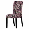 Крышка стулья леопардовые печатные изделия Spandex растяжение столовая, эластичная умываемая промывающие шишки, свадебные комнаты, банкет