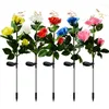 Alteração de cor Solar Rose Flower Lamp Led Garden Decoration