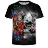 Męskie koszule 2022 Summer T-shirt 3D Skull Poker Fashion krótkie rękawki