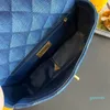 Diseñador-77 Bolso de moda para mujer Bolso bandolera con cadena Simple Azul Cinturón de moda Caja de cuero de pequeña capacidad Mini bolso de mujer