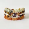 Charm Bracelets 4Unik Womens Amazonite Amethyst Bracelet Natural Stone Fancy Bead Quartzite Jewelry Drop Store 4UN-B338