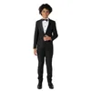 Costumes pour hommes noir couleur unie adolescents garçons Satin revers Blazer sur mesure simple boutonnage fête bal manteau smokings/mariage tenue de soirée ensemble