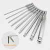 Professional Hand Tool Sets 9pcs 1/4 Inch Hex Head Allen Wrench Drill Bits S2 Steel 100mm Metric Long Handle Key Screwdriver Tip Socket