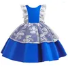 Mädchen Kleider 2022 Kinder Gestickte Trailing Show Party Kleid Mode Spitze Blume Junge Peng Gebohrt Hochzeit