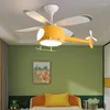 Taklampor Net Red Fan Invisible Integrated Boy's Room Barns sovrumslampa