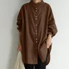 Women's Blouses 2022 Winter Korean Style Long Sleeve Shirt Women Minimalist Button Tunic Blouse Fall Work Female Clothing Tops