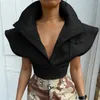 Kamizelki damskie Yiyimiyu morel-Down-Down kołnierz pojedynczy piersi Top Kobiety Latający rękaw Casual Vest Płaszcz Autumn 2022 Modna odzież uliczna