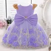 Fille robes 2022 fleur cérémonie enfant baptême 1er anniversaire robe pour bébé vêtements princesse dentelle dos nu fête 0-5 ans